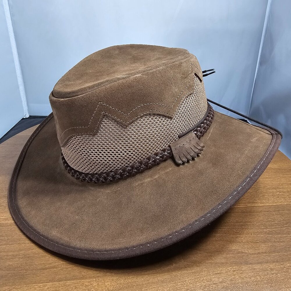 Sirocco Wide Brim Suede Sun Hat American Hat Makers Mocha | NWT | XX-LARGE 7 7/8